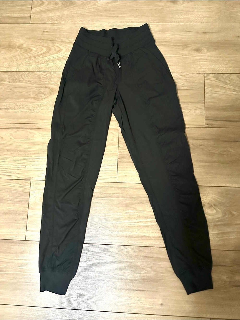 lululemon athletica Black Ribbed Drawstring Jogger Pants
